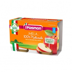 Plasmon 2613 Пюре - ябълка 4+м 2 бр. х104 ml