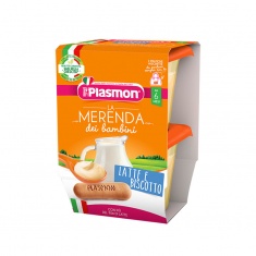 Plasmon 3828 Млечен десерт с бишкоти 6+м 2 бр. х120 ml