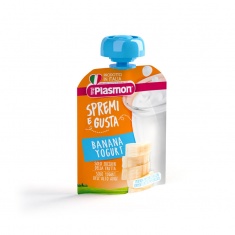 Plasmon 9730 Плодова закуска - банан и йогурт 6+м 85 ml
