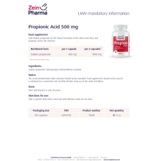 ПРОПИОНОВА КИСЕЛИНА / PROPIONIC ACID – ZeinPharma (120 капс)