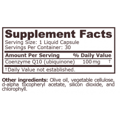 Pure Nutrition - Coq10 Ubiquinone 100 Mg - 30 Liquid Capsules