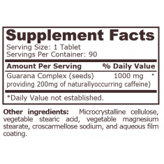 Pure Nutrition - Guarana Complex 1000 Mg - 90 Tablets