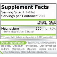 Pure Nutrition - Magnesium Citrate - 200 Мг - 200 Таблетки