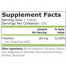 Pure Nutrition - Vitamin B-1 (Thiamine) - 100 Mg - 100 Таблетки