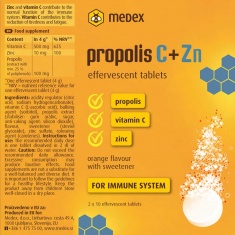 Разтворим ПРОПОЛИС с Витамин C + Цинк – Medex (20 табл)