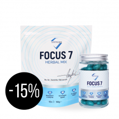 Sapphire Focus 7 за фокус, концентрация и памет х120 капсули + Focus 7 Чай с 13 билки х50 дози