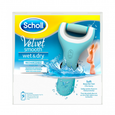 Scholl Velvet Smooth Презареждаща Електрическа пила за пети за суха и мокра кожа