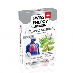 Swiss Energy Таблетки за болки в гърлото с 20 билки с Евкалипт и Мента х12 таблетки за смучене