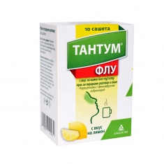Тантум Флу с вкус на лимон 600 mg /10 mg прах за перорален разтвор в саше 10 броя