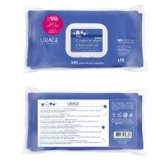 Uriage Bebe Почистващи кърпи 2 х 70 броя