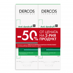 Vichy ПРОМО Dercos Шампоан против пърхот за нормален до мазен скалп 2 броя х200 ml