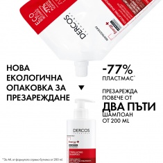 Vichy Dercos Energy+ Стимулиращ шампоан против косопад 400 ml