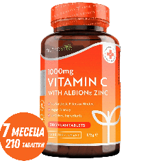 Витамин C 1000 мг с Цинк (Albion® Zinc) 15mg 210 таблетки Nutravita
