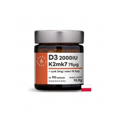 Витамин D3 25 µg + K2 MK-7 37.5 µg – Здрави кости, силен имунитет, 90 таблетки