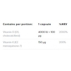 Vitamin D3 4000 + K2 150 mcg | with Quali®-D & K2VITAL® x 60 капсули
