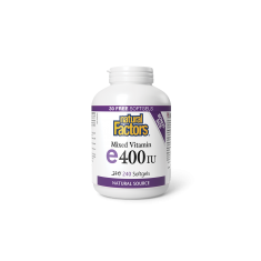 Витамин Е 400 IU (токофероли микс) - Антиоксидантна защита, 240 софтгел капсули Natural Factors