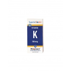 Витамин К1 - Кости и сърдечно-съдова система, 100 µg х 100 сублингвални таблетки Superior Source