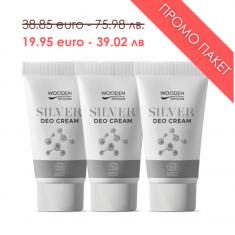 Wooden Spoon ПРОМО ПАКЕТ Био крем-дезодорант със сребро 40 ml х3 броя