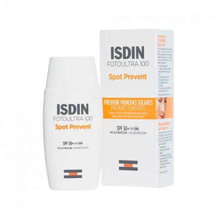ISDIN Fotoultra 100 Spot Prevent SPF50+ Слънцезащитен флуид против пигментни нарушения 50 ml