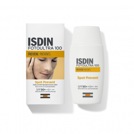 ISDIN Fotoultra 100 Spot Prevent SPF50+ Слънцезащитен флуид против пигментни нарушения 50 ml