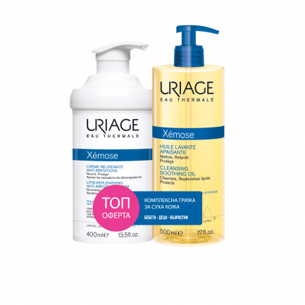 Uriage Xemose Крем 400 ml + Xemose Измиващо душ-олио 500 ml
