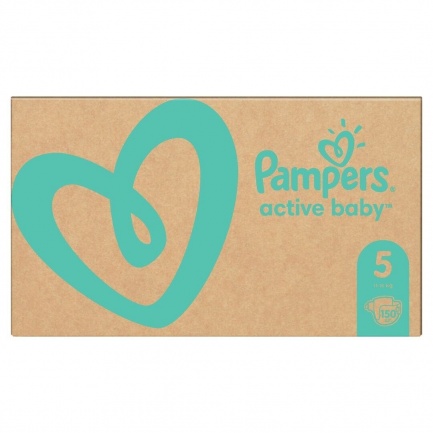 Pampers Active Baby MSB пелени 5 Джуниър х150 броя