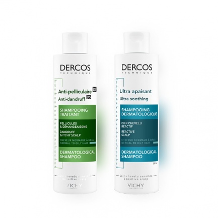 Vichy Dercos рутина против пърхот за нормална до мазна коса (лечение + поддръжка)