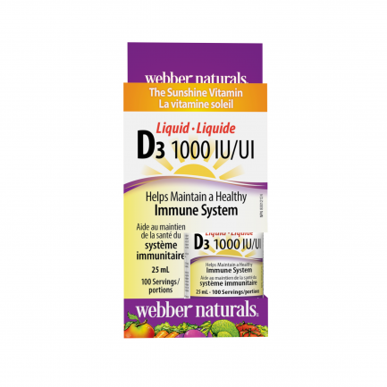 Webber Naturals Витамин D3 1000 IU течен 25 ml, 100 дози