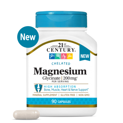 21st Century Magnesium Glycinate 200mg - Магнезий | 90 caps