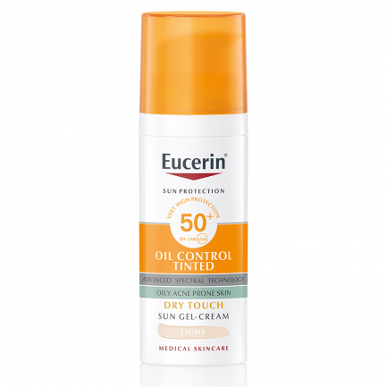 Eucerin Oil Control SPF50+ Оцветен слънцезащитен гел-крем за лице - Светъл 50 ml