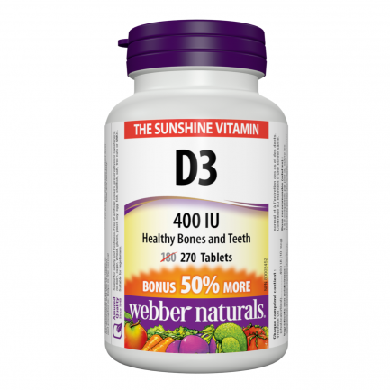 Webber Naturals Витамин D3 400 IU х270 таблетки