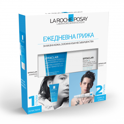 La Roche-Posay Effaclar Почистващ гел 50 ml + Effaclar Duo (+) Коригиращ крем 15 ml