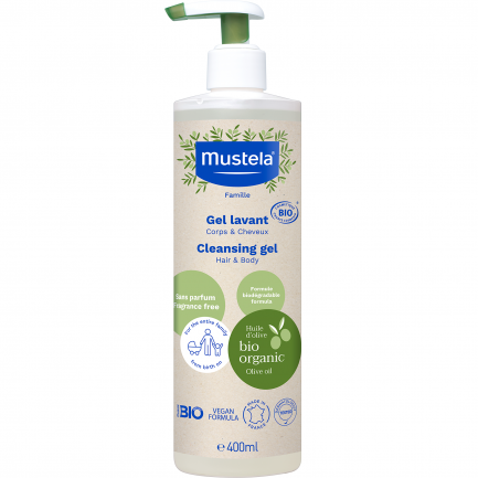 Mustela Органик Измиващ гел за коса и тяло 400 ml