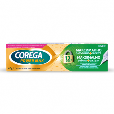 Corega Max Hold+Fresh Фиксиращ крем за зъбни протези 40 g