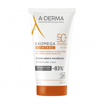 A-Derma Exomega Control SPF50+ Слънцезащитен емолиентен крем 150 ml