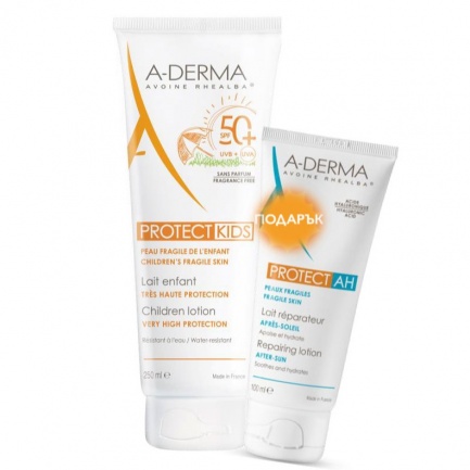 A-Derma Protect SPF50+ Мляко за деца 250 ml + AH Лосион за след слънце 100 ml