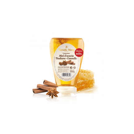 Акациев мед със звездовиден анасон и канела - Miel d'acacia Badiane – Cannelle, 250 g