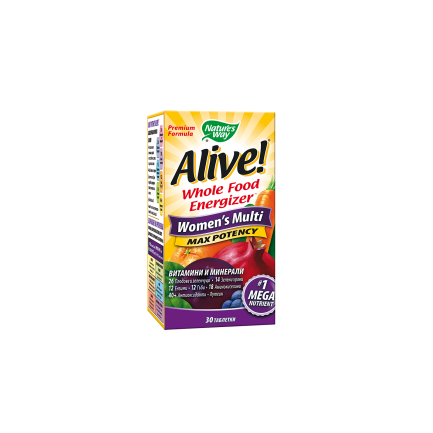 Alive! Women's Multi Max Potency/ Алайв! Мултивитамини за жени x 30 таблетки Nature’s Way