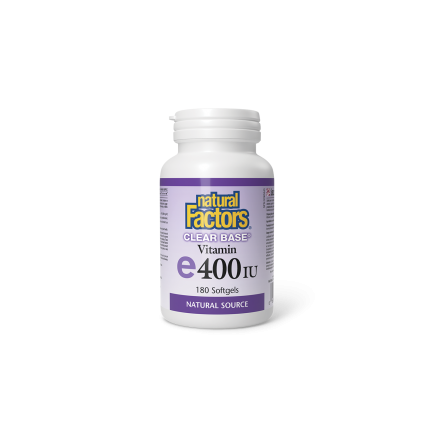 Антиоксидант - Витамин E Clear Base, 400 IU х 180 софтгел капсули Natural Factors