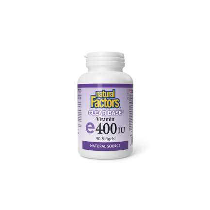 Антиоксидант - Витамин E Clear Base, 400 IU х 90 софтгел капсули Natural Factors