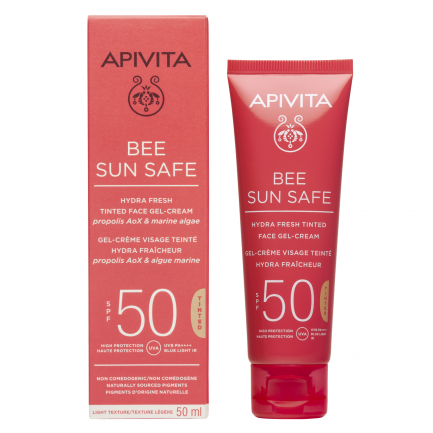 Apivita Bee Sun Safe SPF50 Тониран гел-крем за лице 50 ml