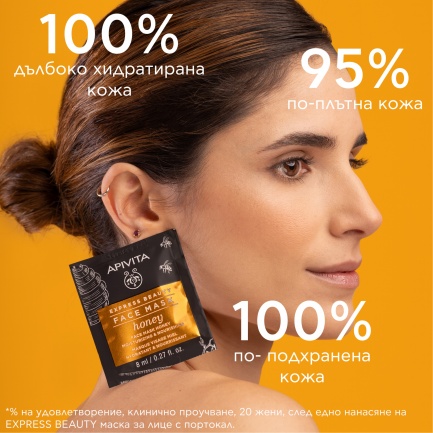 Apivita Express Beauty подхранваща маска за лице с мед 2 броя x8 ml