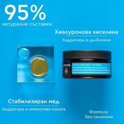 Apivita Hyaluronic Hydra Хидратираща маска за коса 200 ml