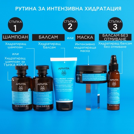 Apivita Hyaluronic Hydra Хидратиращ балсам за коса без отмиване 100 ml