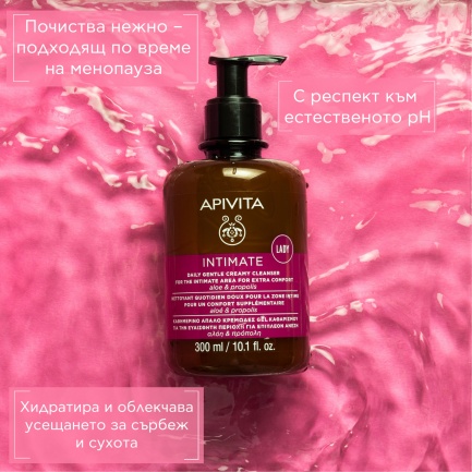 Apivita Intimate LADY Кремообразен хидратиращ гел за интимна хигиена с pH 4.0 300 ml