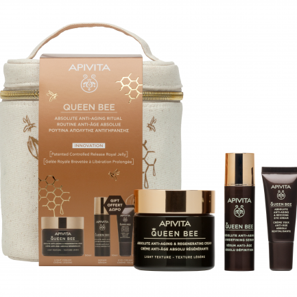 Apivita Queen Bee Лек крем против бръчки 50 ml + Серум 10 ml + Крем за околоочен контур 2 ml