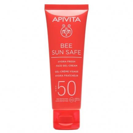Apivita ПРОМО Bee Sun Safe SPF50 Лек флуид за лице 50 ml + Детоксикиращ гел 50 ml + Mаска с морска лавандула 2 х8 ml