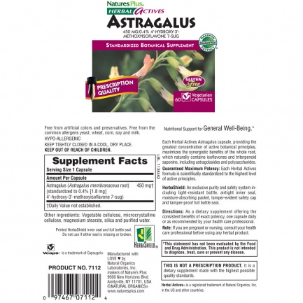 АСТРАГАЛ / ASTRAGALUS - Herbal Actives (60 капс)