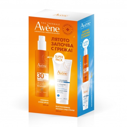 Avene SPF30 Слънцезащитен спрей 200 ml + Лосион за след слънце 200 ml