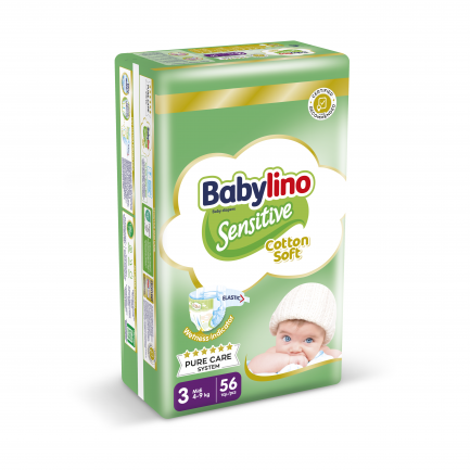 Babylino Sensitive Пелени Midi VP N3 4-9 kg x56 броя
